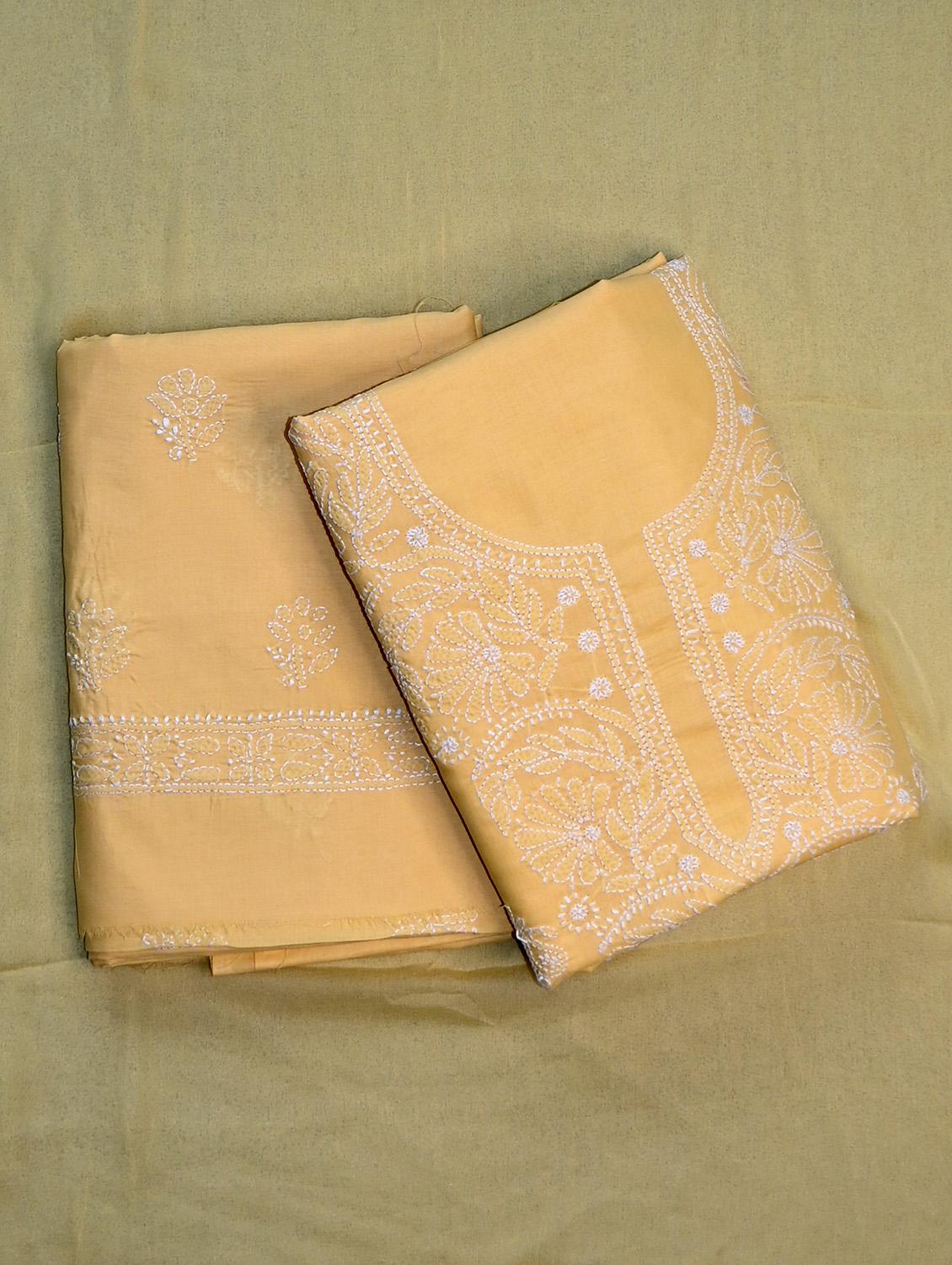 women chikankari work unstitched suit set - 21643654 -  Zoom Image - 0
