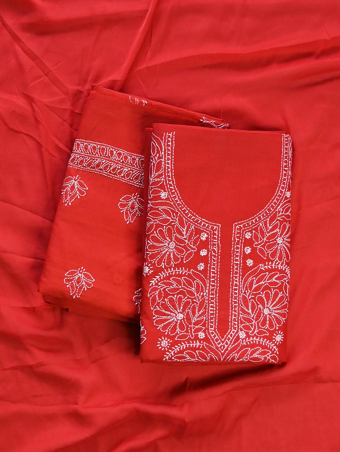 women chikankari work unstitched suit set - 21643657 - Zoom Image - 0