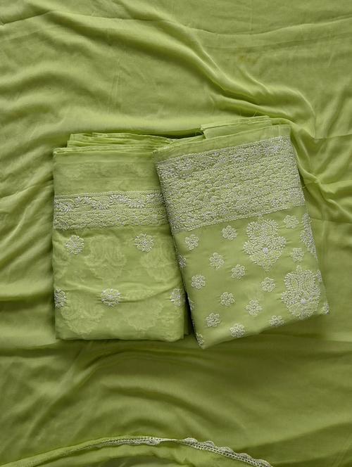 women chikankari work unstitched suit set - 21643667 -  Standard Image - 0