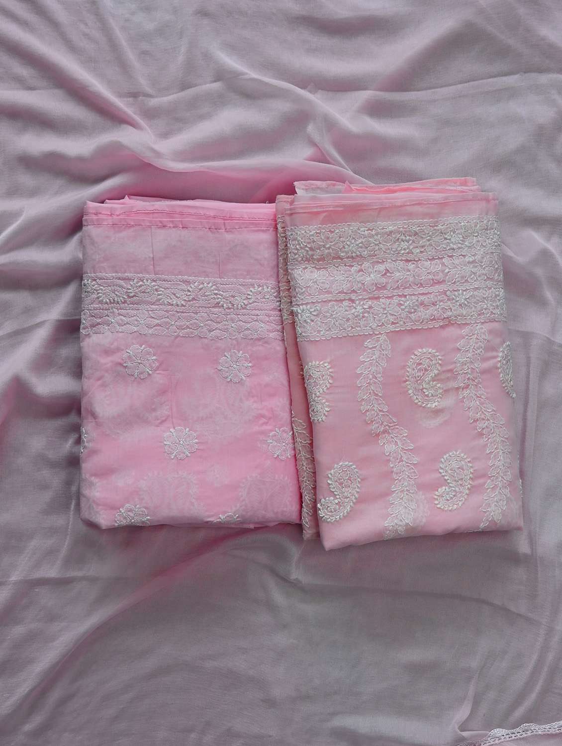 women chikankari work unstitched suit set - 21643671 -  Zoom Image - 0