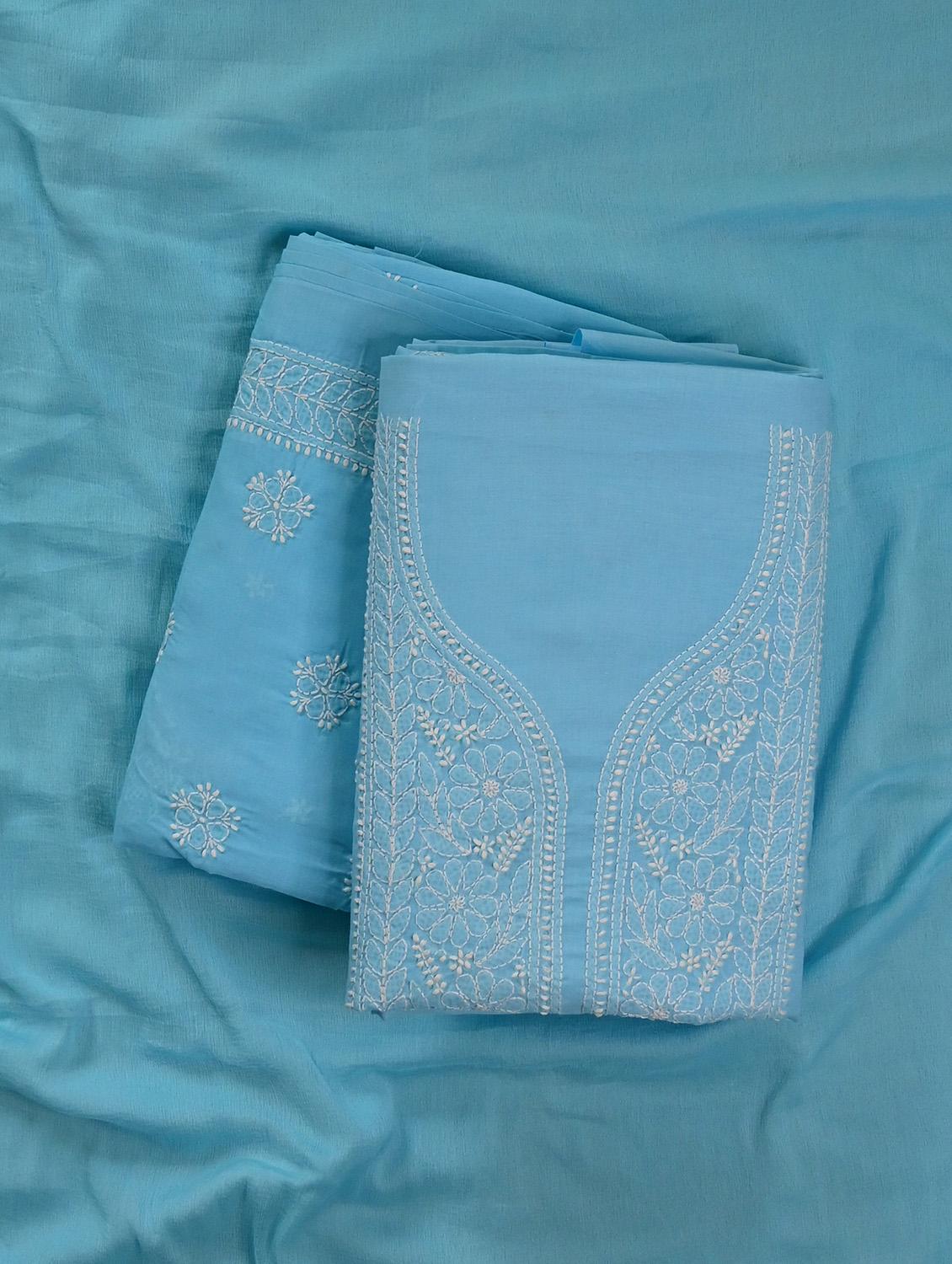 women chikankari work unstitched suit set - 21643679 - Zoom Image - 0