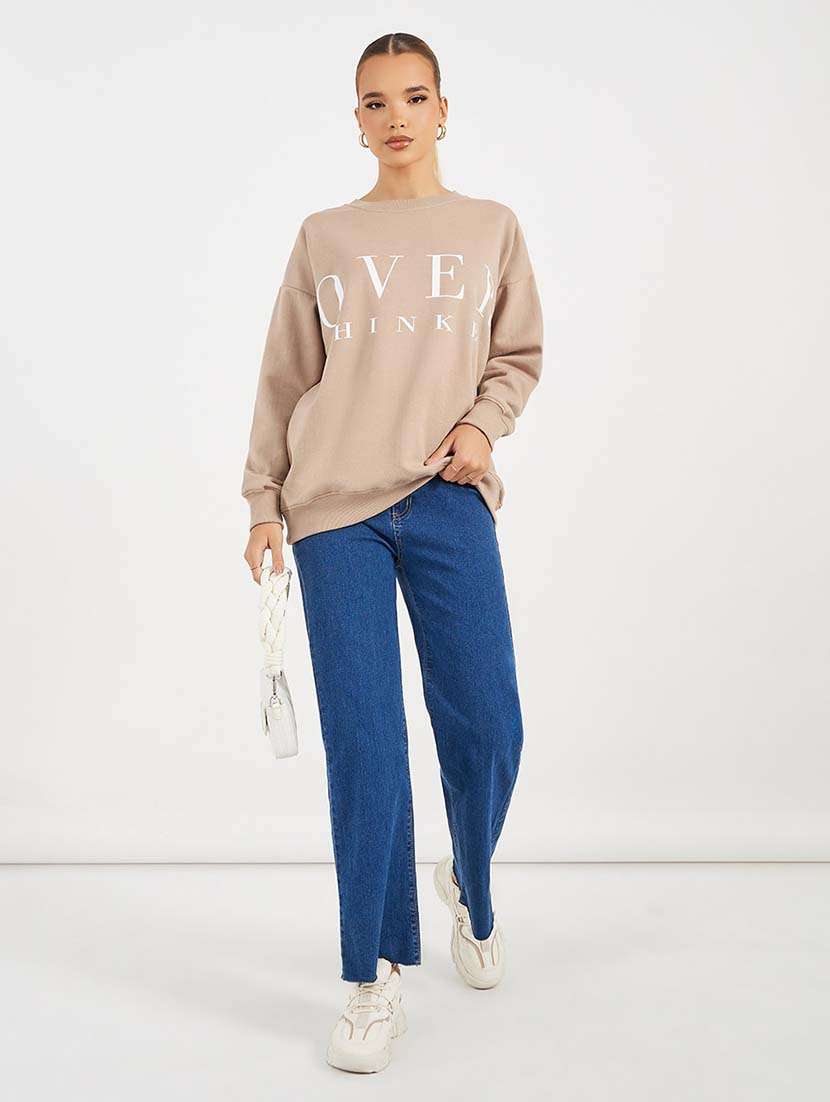 women front print long sleeve sweatshirt - 21643713 - Standard Image - 3