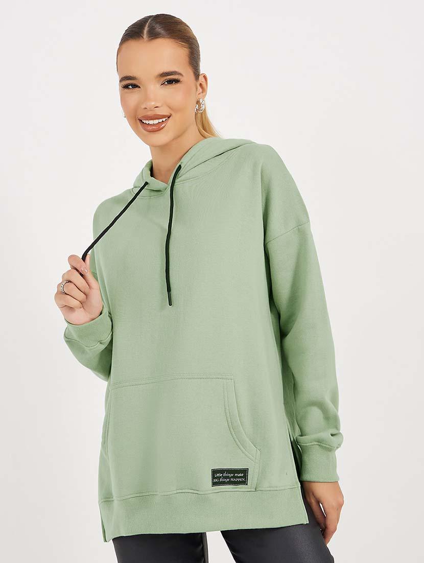 green cotton plain sweatshirt - 21643719 - Zoom Image - 0