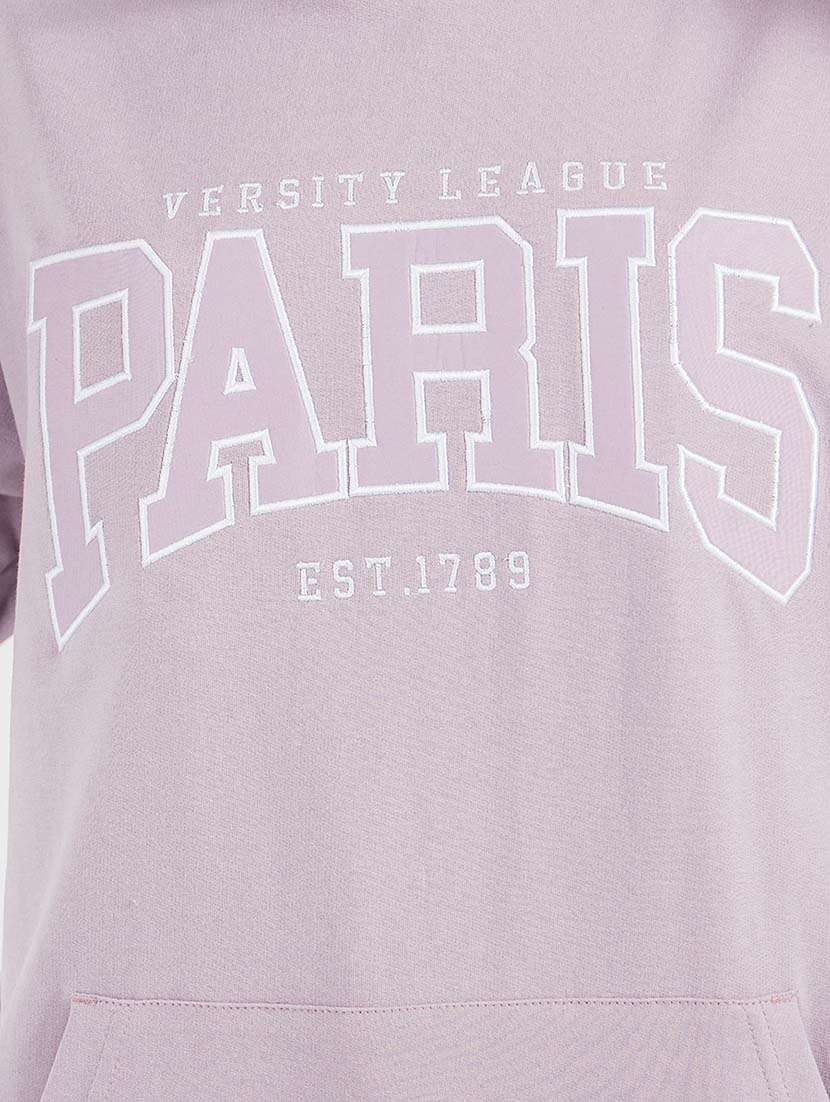 purple cotton front print sweatshirt - 21643720 -  Standard Image - 3