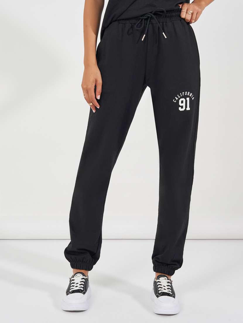 women black t-shirt & joggers co-ords - 21643747 -  Standard Image - 3