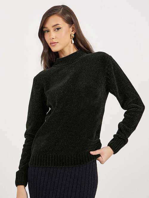 women solid long sleeves pullover - 21643812 -  Standard Image - 0