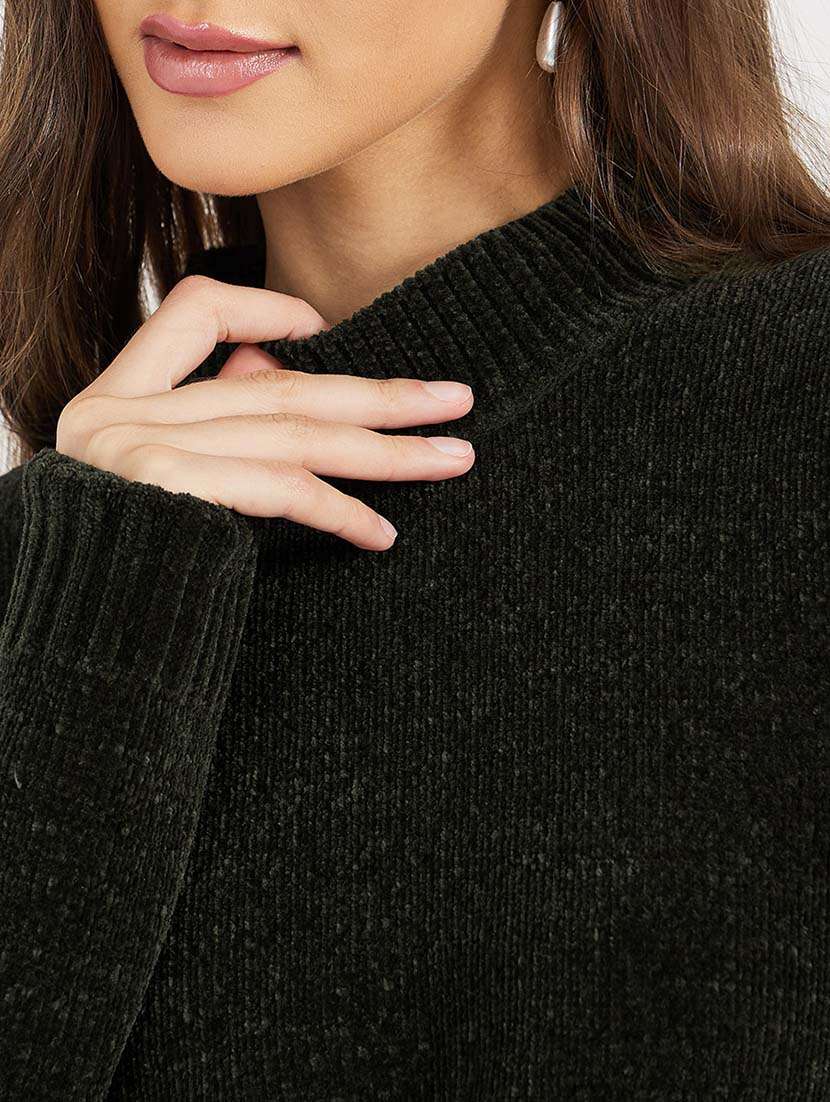 women solid long sleeves pullover - 21643812 -  Standard Image - 3