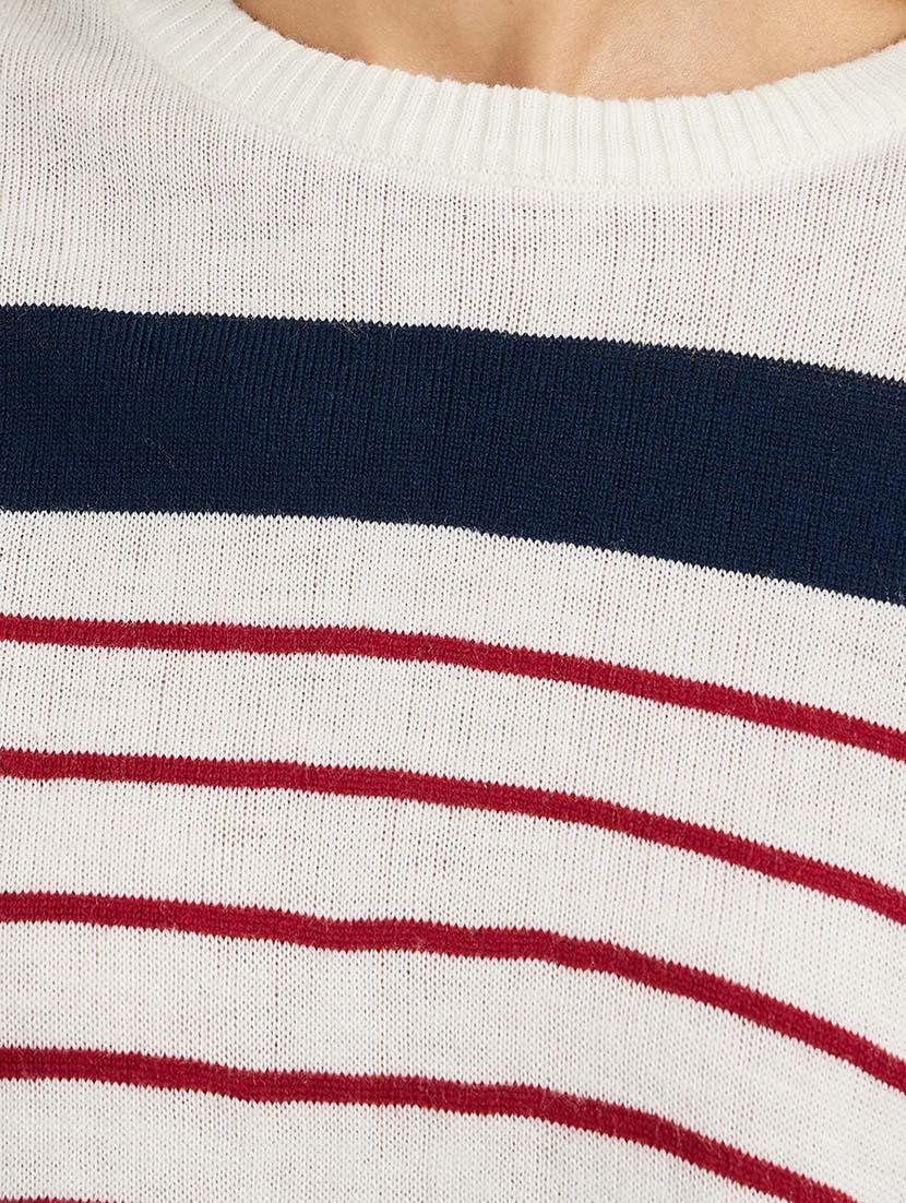 women striped long sleeves pullover - 21643813 - Standard Image - 3