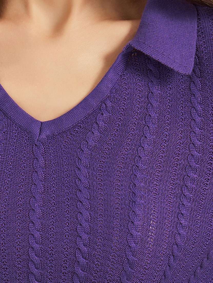 women self design long sleeve pullover - 21643816 - Standard Image - 3