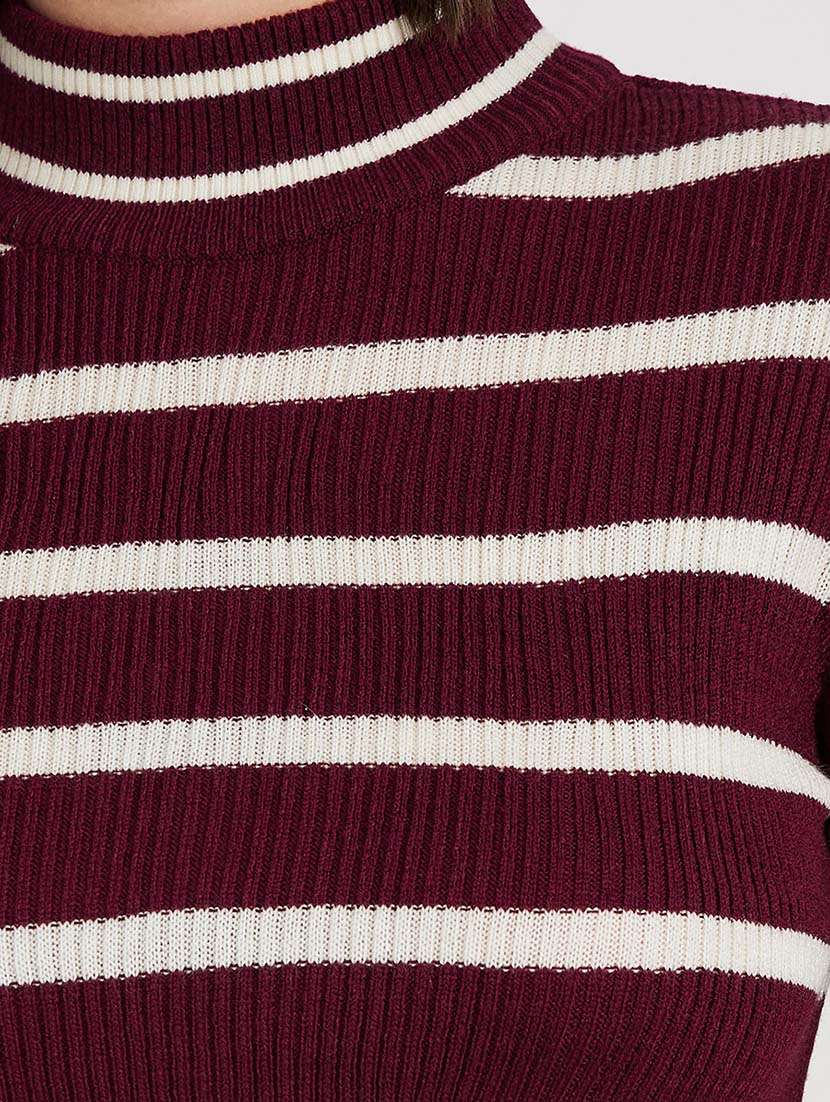 women striped long sleeves pullover - 21643817 - Standard Image - 3