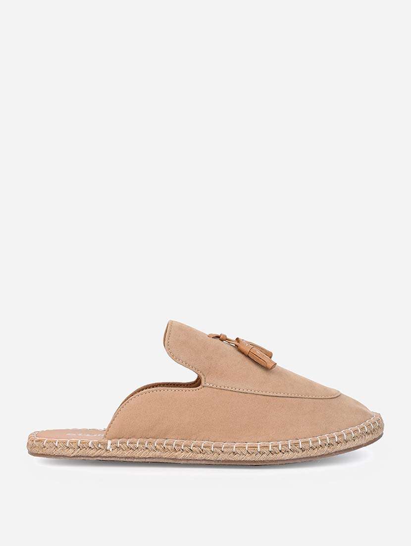men solid beige slip on mule - 21643832 - Standard Image - 3