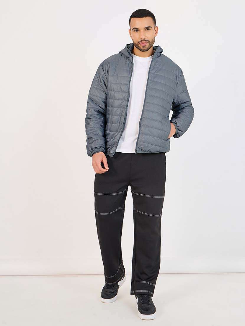 men long sleeves solid quilted jacket - 21643891 -  Standard Image - 3