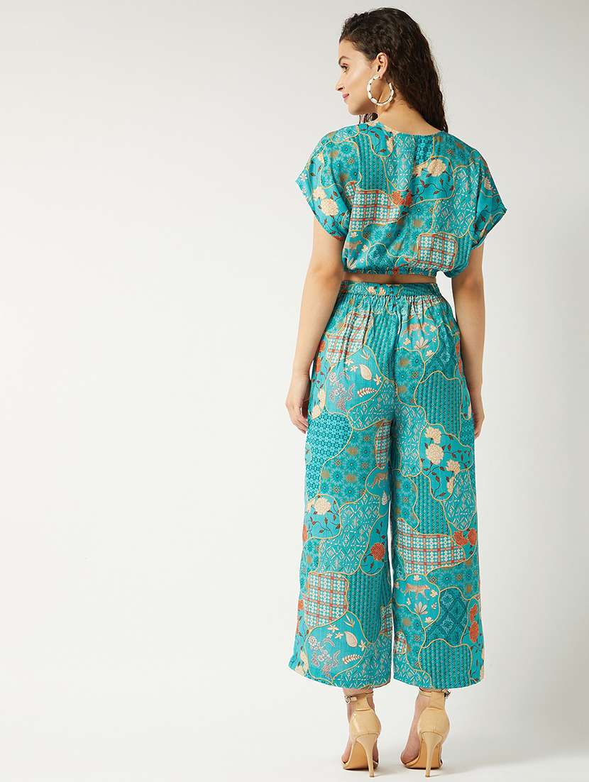 women green printed top & trousers co-ords set - 21643940 - Standard Image - 3