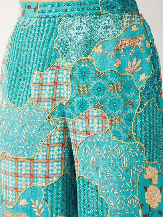women green printed top & trousers co-ords set - 21643940 - Standard Image - 5