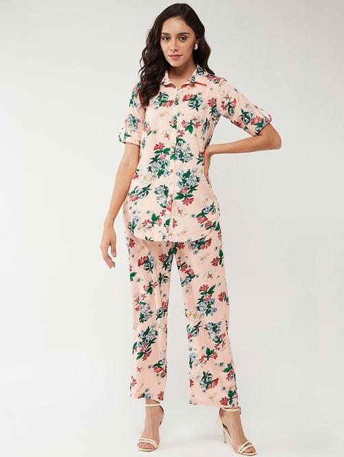 women florals shirt and trouser co-ords set - 21643958 - Standard Image - 0