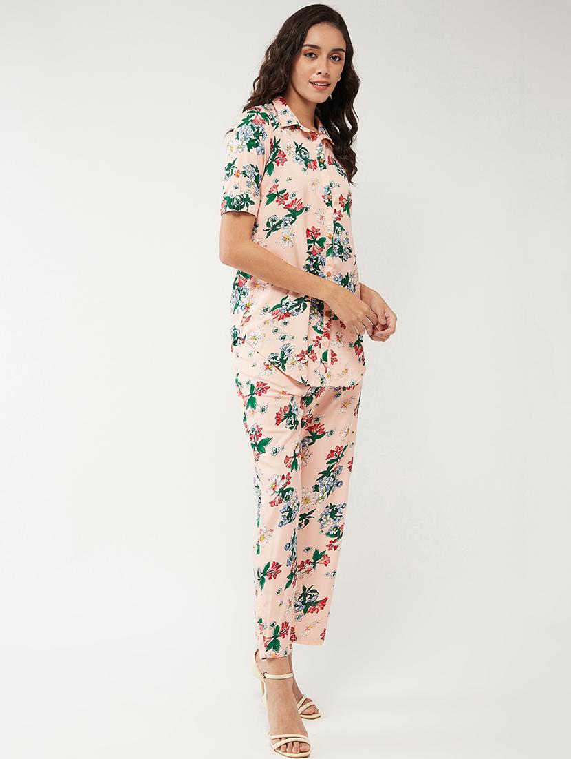 women florals shirt and trouser co-ords set - 21643958 - Standard Image - 3