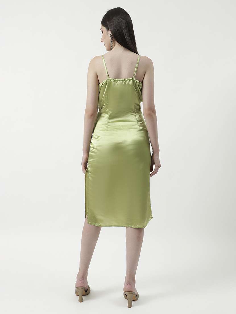 women solid satin sheath dress - 21643989 -  Standard Image - 3