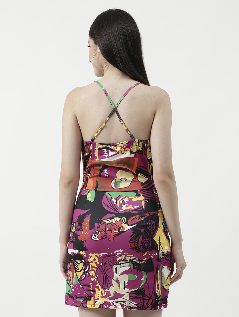 women printed georgette bodycon dress - 21643992 - Standard Image - 3