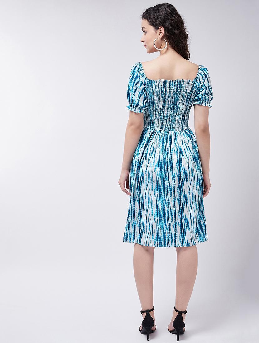 women tie & dyed smocked detailed a-line dress - 21644005 - Standard Image - 3