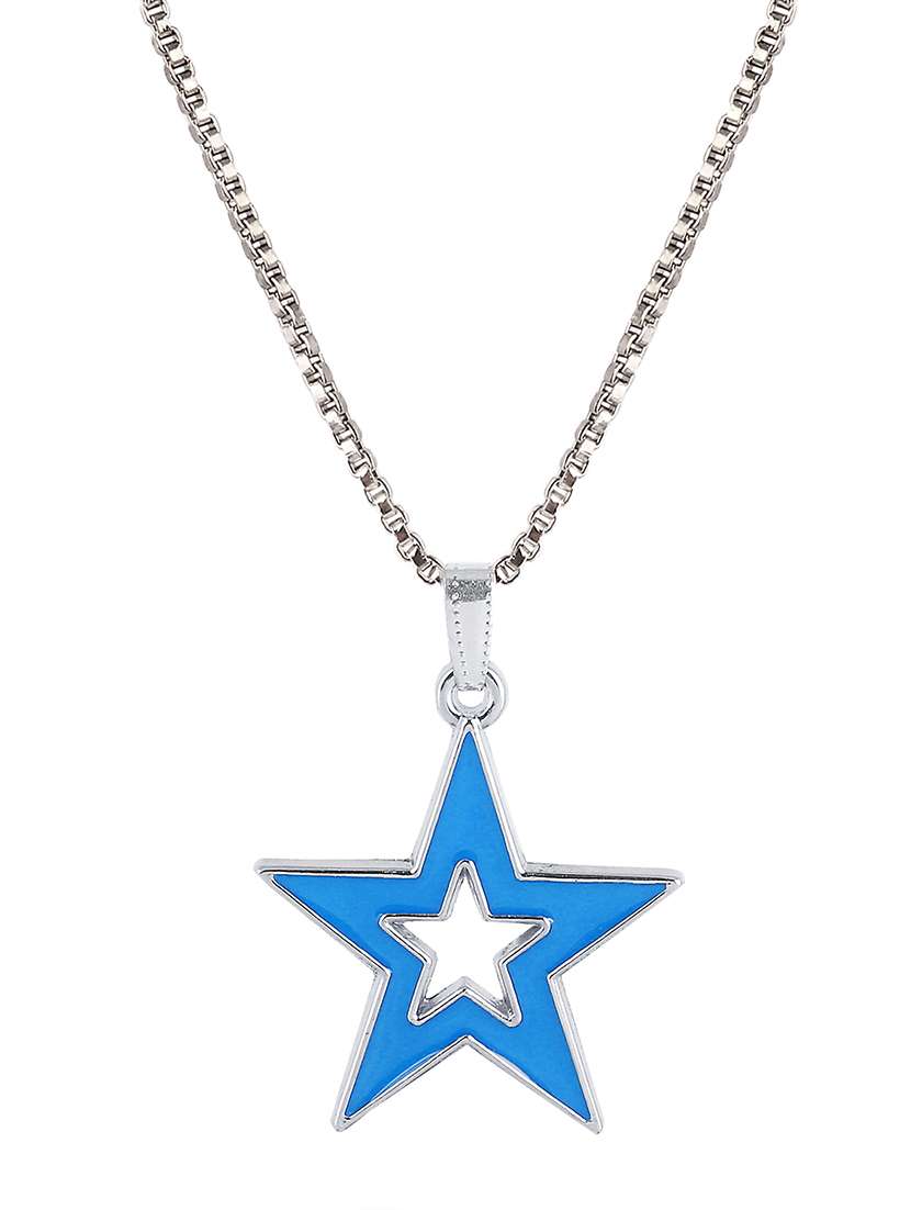 men star shaped pendant with chain
