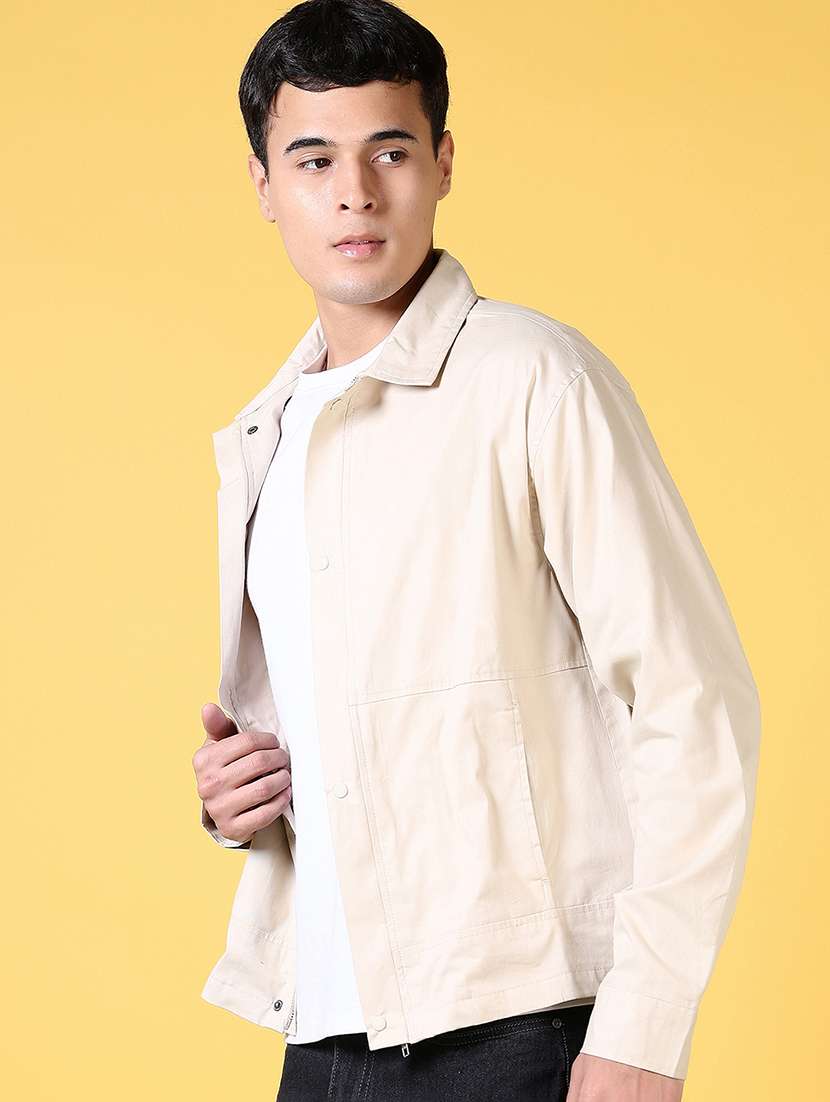 men solid long sleeve casual jacket - 21644084 -  Zoom Image - 0