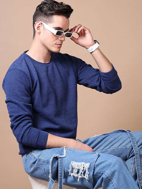 men solid long sleeve regular fit pullover - 21644100 -  Standard Image - 0