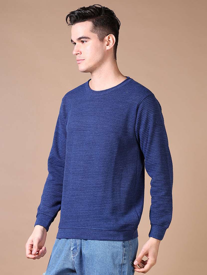 men solid long sleeve regular fit pullover - 21644100 -  Standard Image - 5