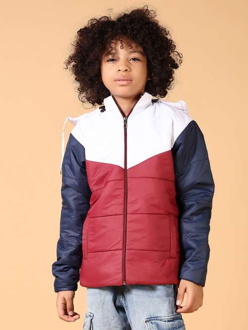 boys color block long sleeve quilted jackets - 21644122 -  Standard Image - 0