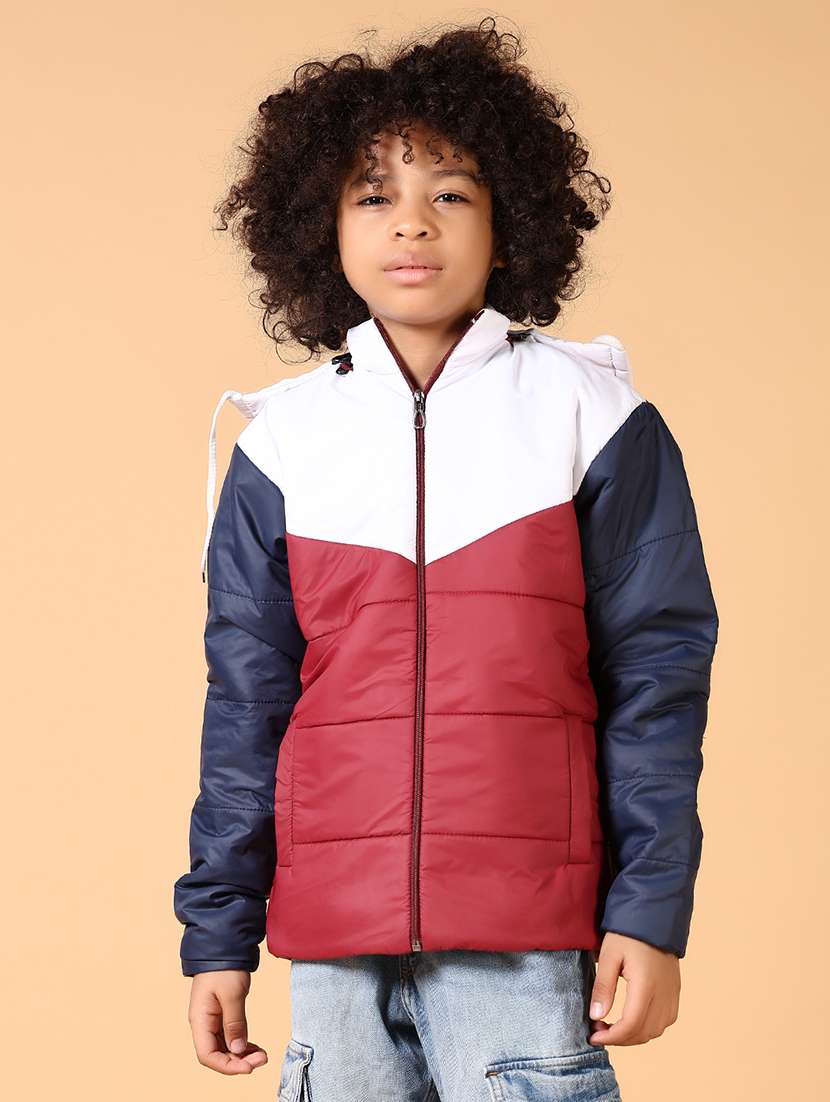 boys color block long sleeve quilted jackets - 21644122 -  Zoom Image - 0