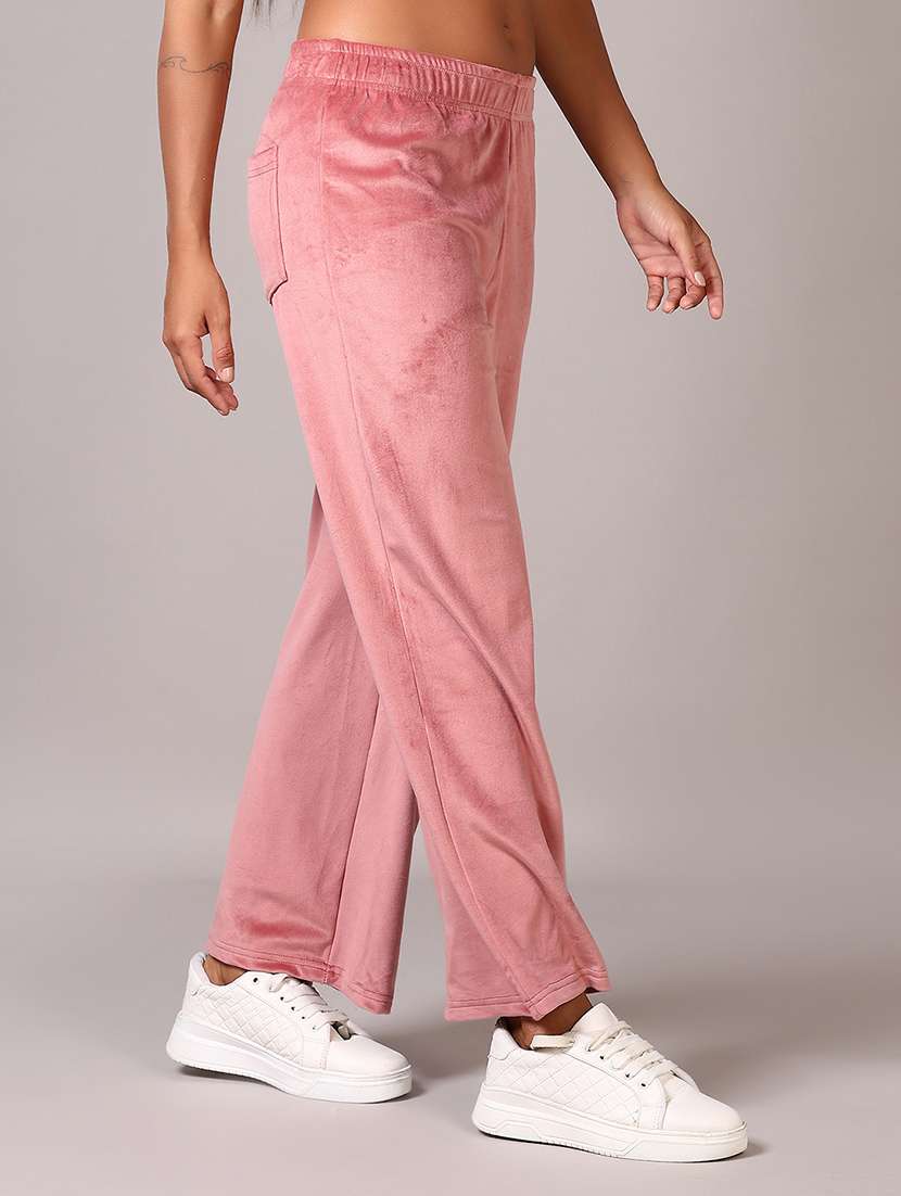women pink solid mid rise straight trouser - 21644171 -  Standard Image - 5