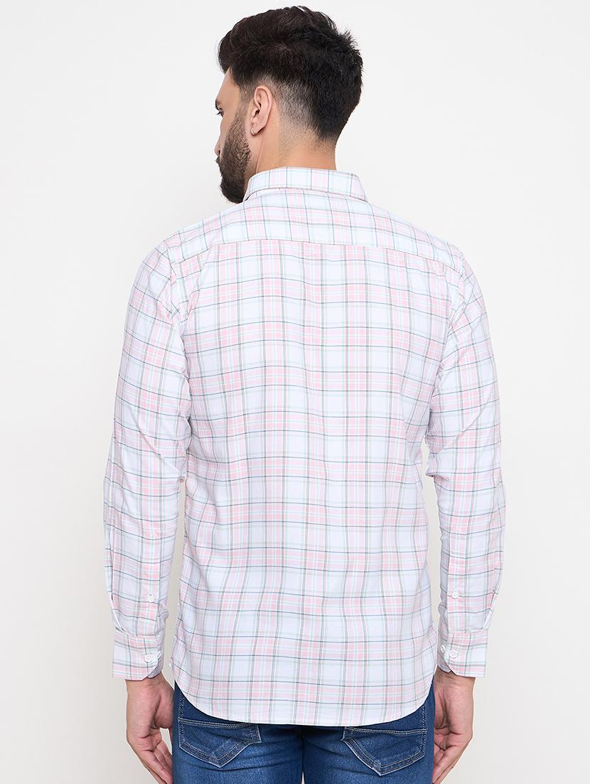 men slim fit checkered long sleeve casual shirt - 21644303 - Standard Image - 3