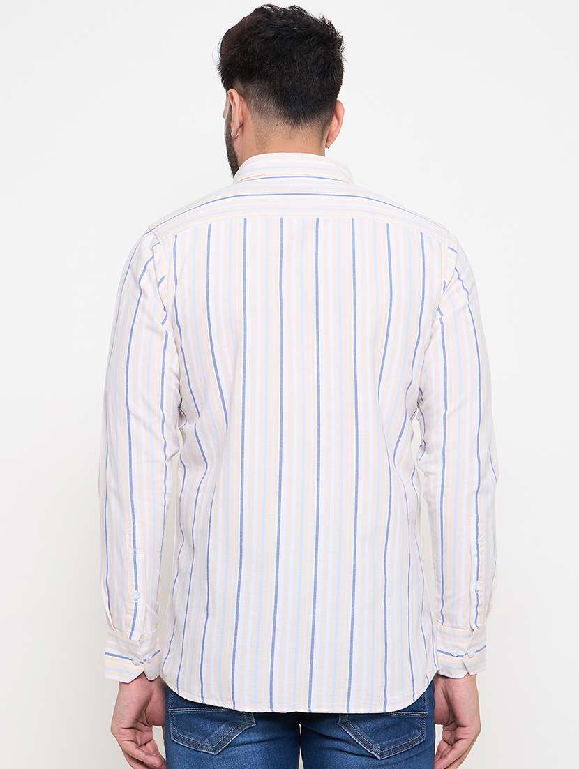 men slim fit striped long sleeve casual shirt - 21644310 -  Standard Image - 3
