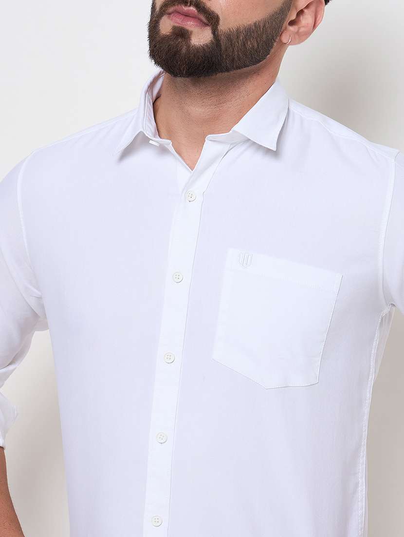 men slim fit solid long sleeve casual shirt - 21644315 -  Standard Image - 5