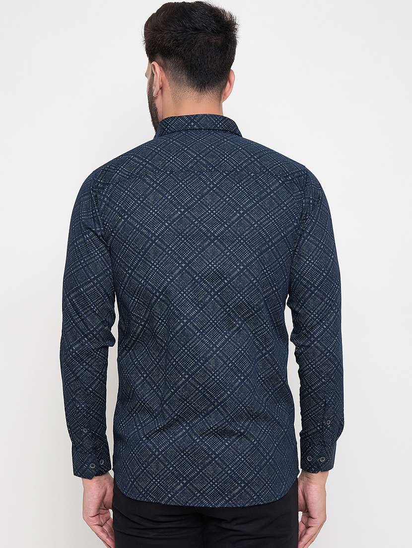 men slim fit printed long sleeve casual shirt - 21644321 -  Standard Image - 3