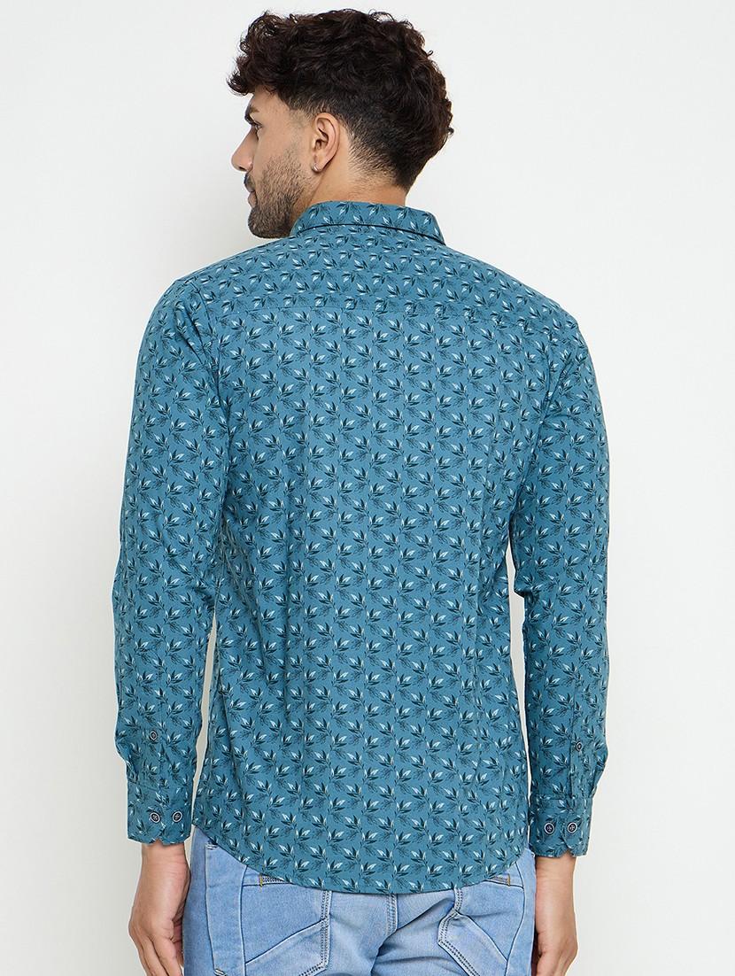men slim fit printed long sleeve casual shirt - 21644333 - Standard Image - 3