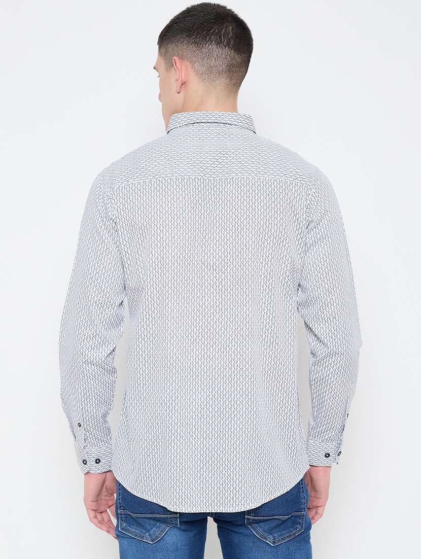 men slim fit printed long sleeve casual shirt - 21644342 -  Standard Image - 3