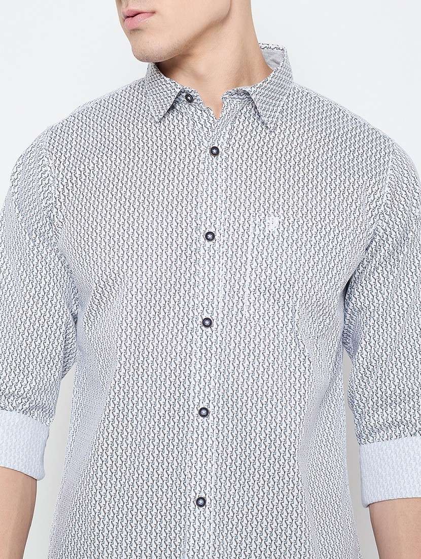 men slim fit printed long sleeve casual shirt - 21644342 -  Standard Image - 5
