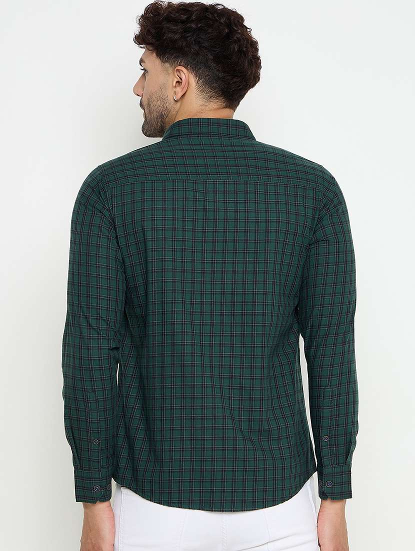 men slim fit checkered long sleeve casual shirt - 21644344 -  Standard Image - 3