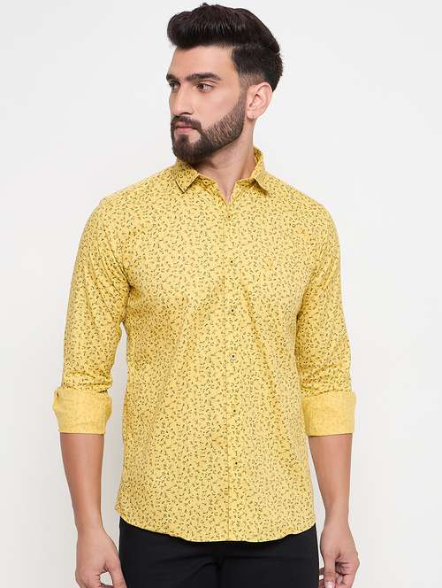 men slim fit printed long sleeve casual shirt - 21644350 -  Standard Image - 0