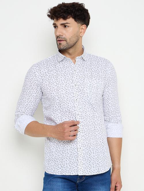 men slim fit printed long sleeve casual shirt - 21644351 - Standard Image - 0