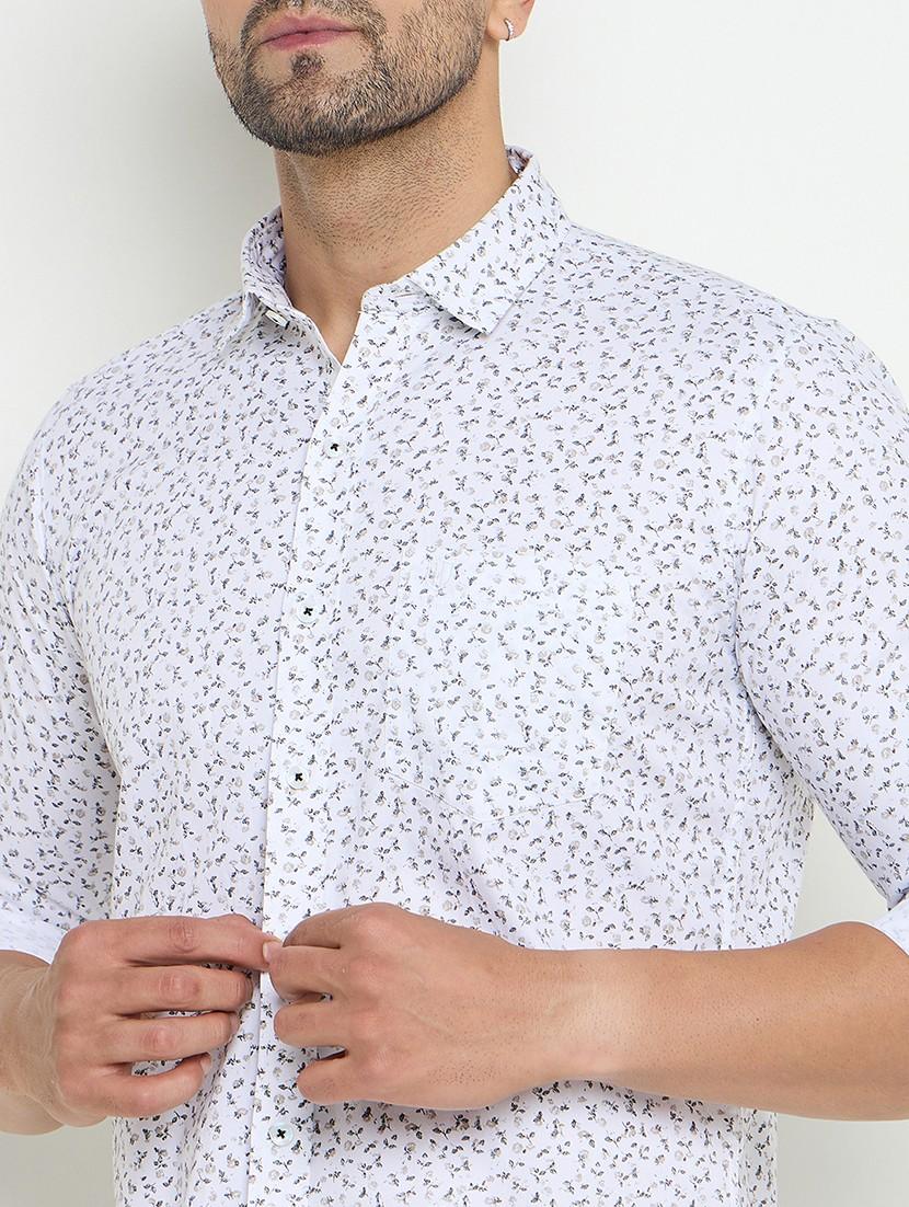 men slim fit printed long sleeve casual shirt - 21644351 - Standard Image - 5