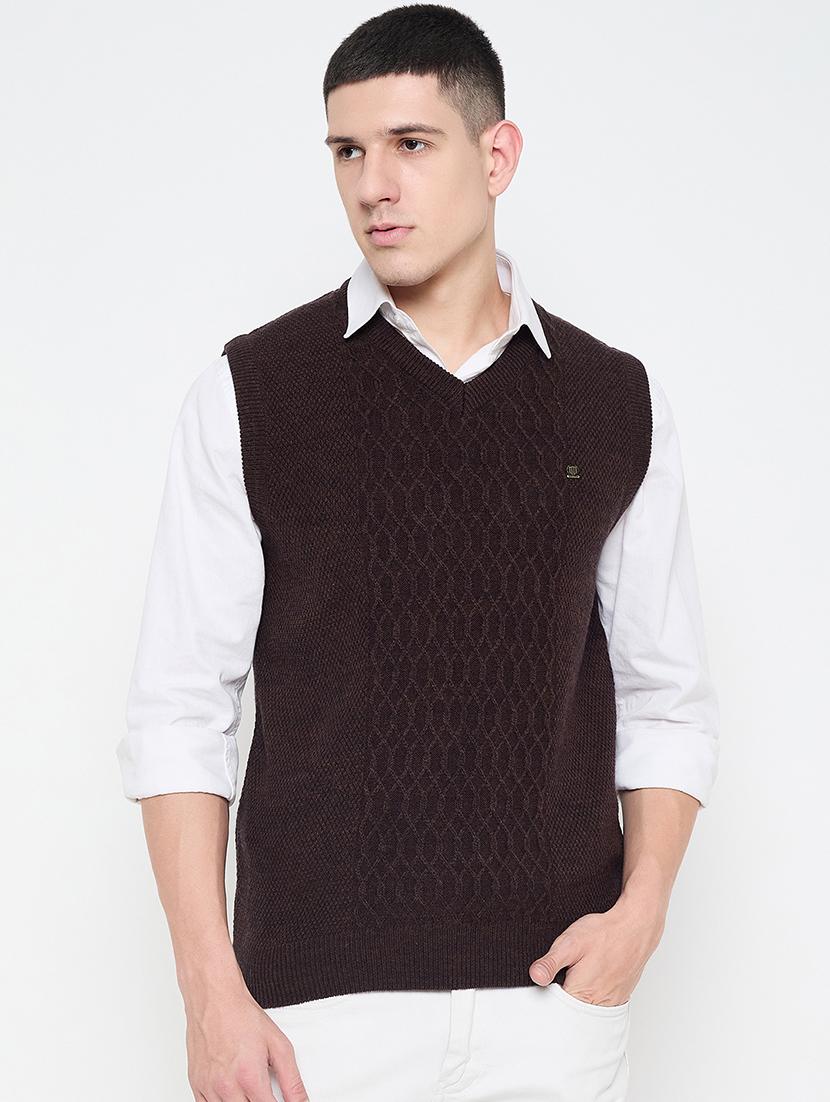 men sleeveless self design pullover - 21644371 - Zoom Image - 0