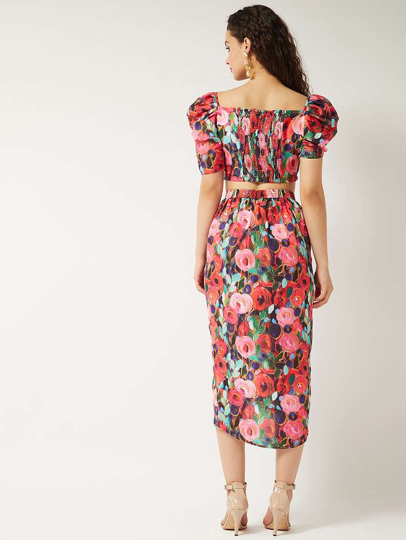 women floral printed top & skirt co-ord set - 21644496 -  Standard Image - 3