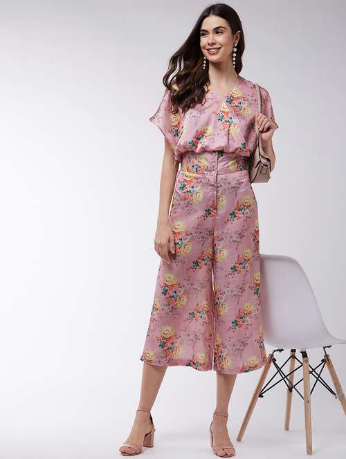 women floral printed top and trouser co-ord set - 21644500 - Standard Image - 0