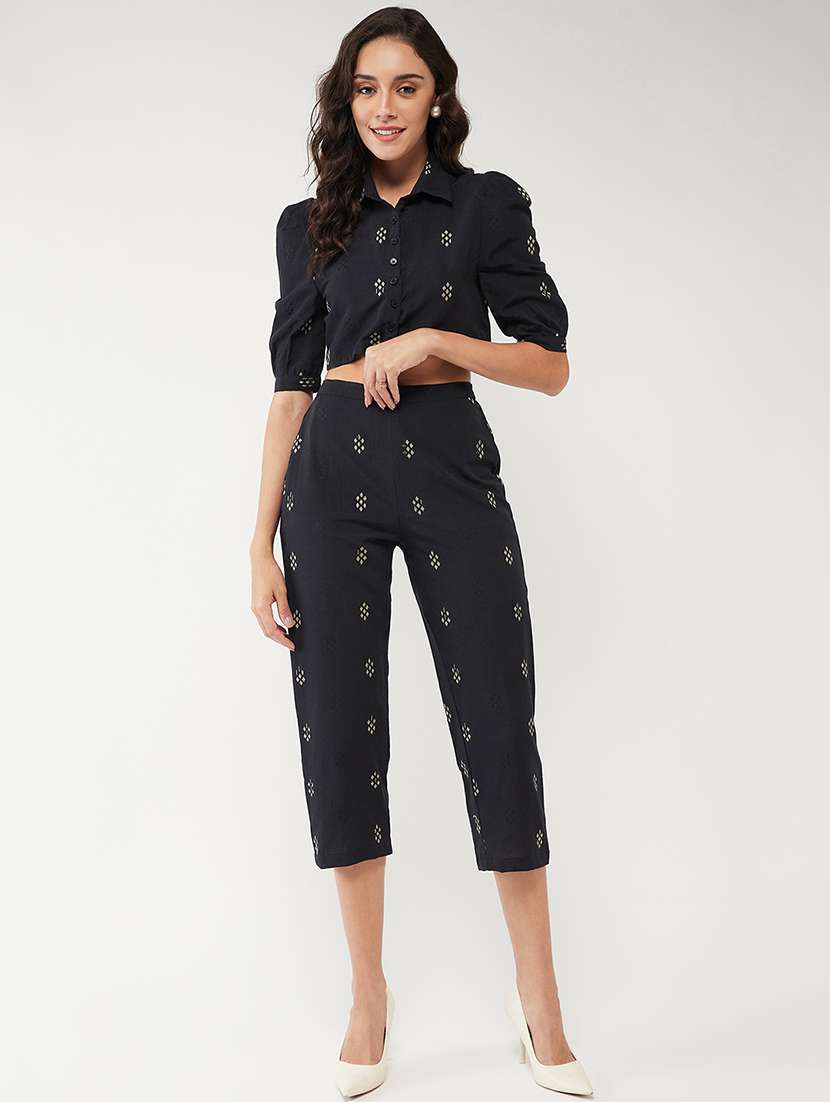women black top and trouser co-ord set