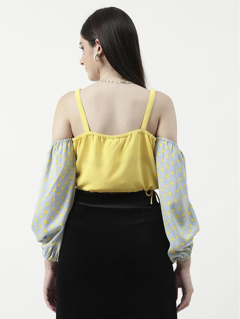 women shoulder strap printed crop top - 21644546 - Standard Image - 3