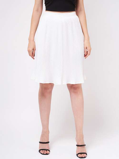 women solid high rise flared skirt - 21644570 -  Standard Image - 0