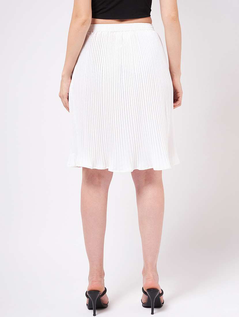 women solid high rise flared skirt - 21644570 -  Standard Image - 3