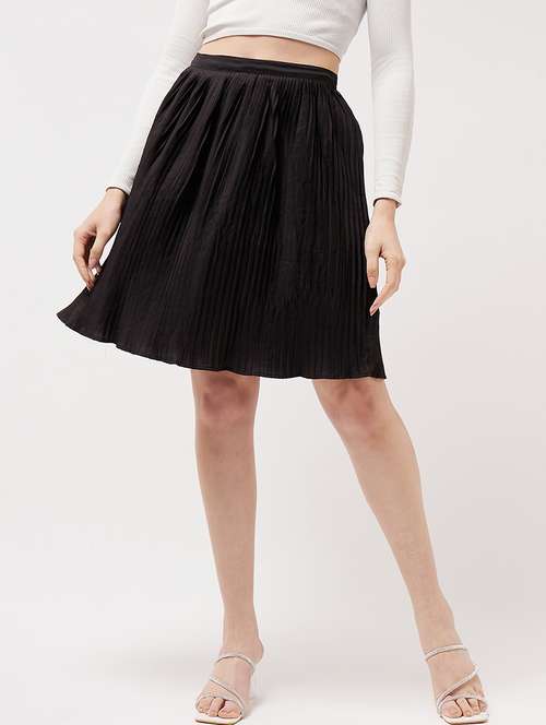 women solid high rise flared skirt - 21644573 -  Standard Image - 0