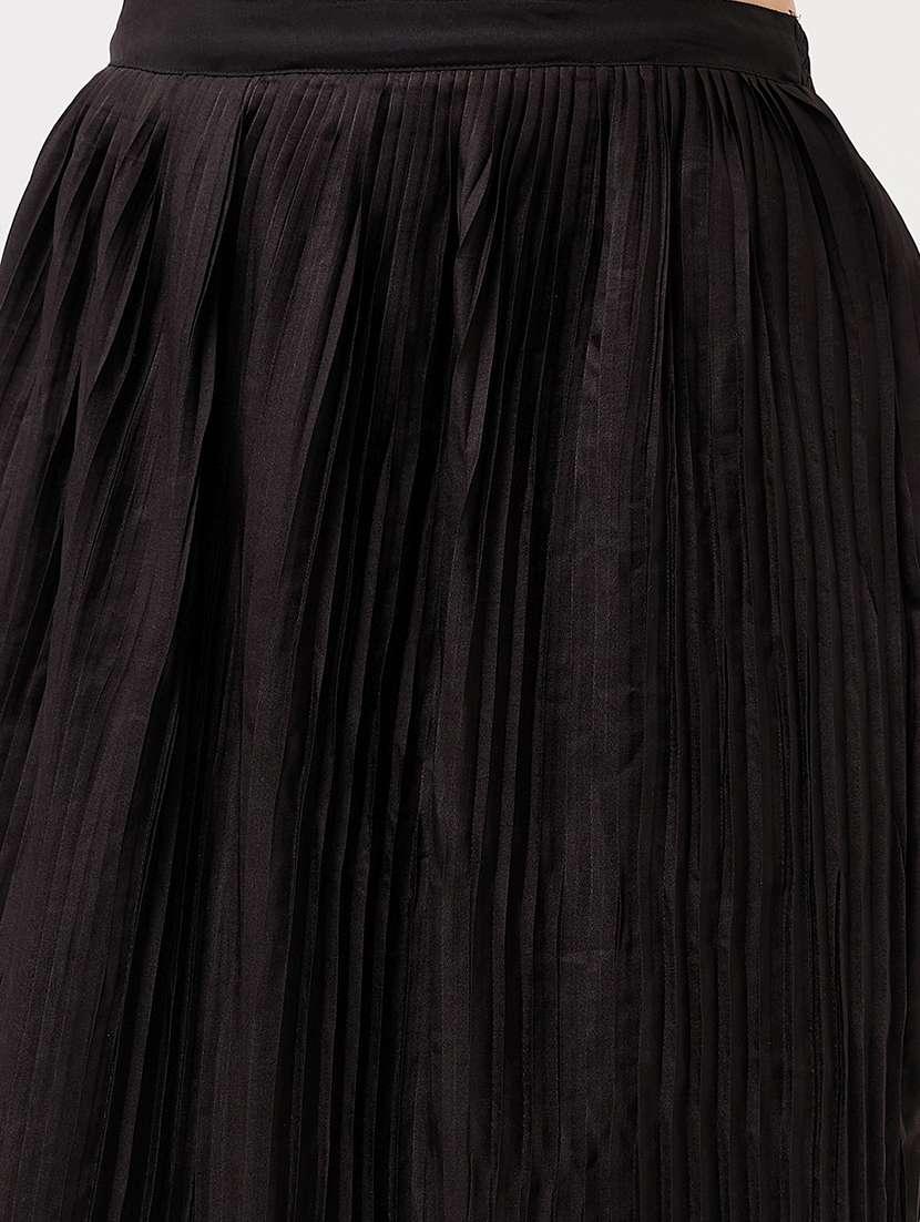 women solid high rise flared skirt - 21644573 -  Standard Image - 5